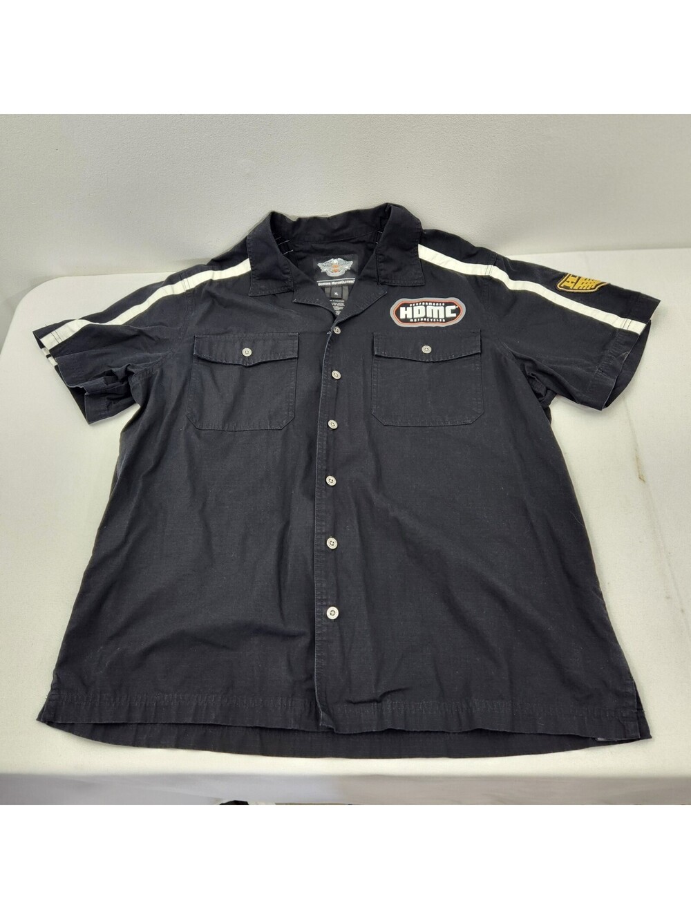 Harley-Davidson Mens XL Black HDMC Performance Mechanic Button Shop Shirt